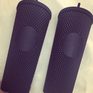 24oz Matte Black studded starbucks tumbler